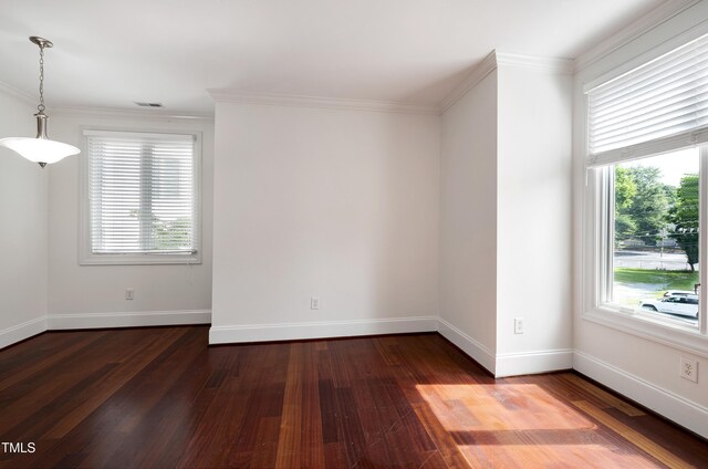 400 W Rosemary St Unit 114, Chapel Hill, NC 27516 - spare room featuring dark wood-type flooring and crown molding