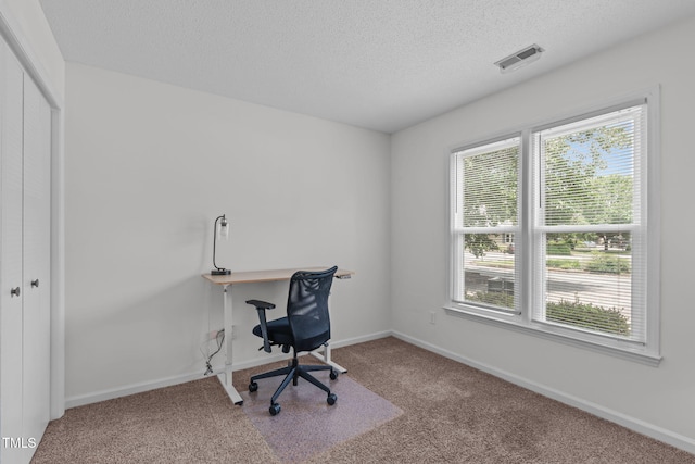 11 Stone Village Ct, Durham, NC 27704 - unfurnished office with carpet flooring and a textured ceiling