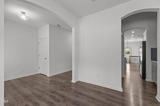 1414 Arena Ln, Fuquay Varina, NC 27526 - spare room featuring dark wood finished floors and recessed lighting