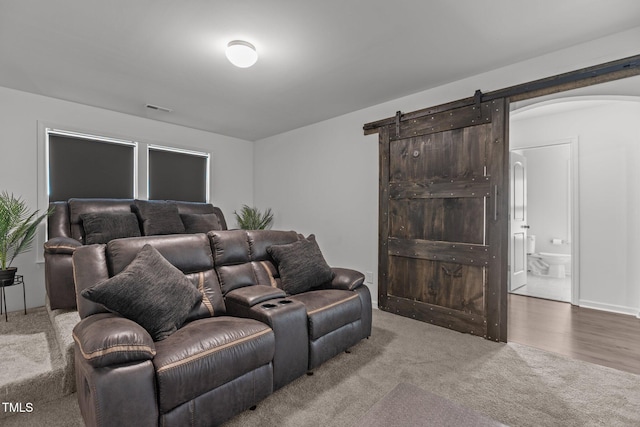 1414 Arena Ln, Fuquay Varina, NC 27526 - home theater room with arched walkways and carpet