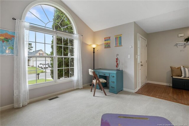 104 Somerset Dr, Raeford, NC 28376 - carpeted office space featuring healthy amount of natural light and high vaulted ceiling