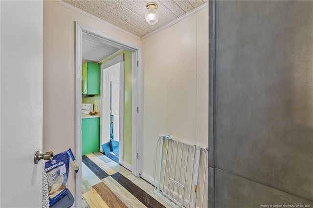 944 Cain Rd, Saint Pauls, NC 28384 - hallway featuring crown molding