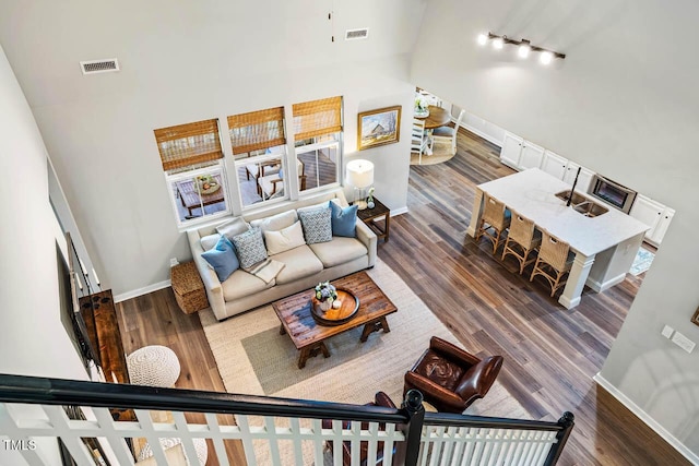42 Juneberry Dr, Chapel Hill, NC 27516 - living area featuring wood finished floors and a towering ceiling