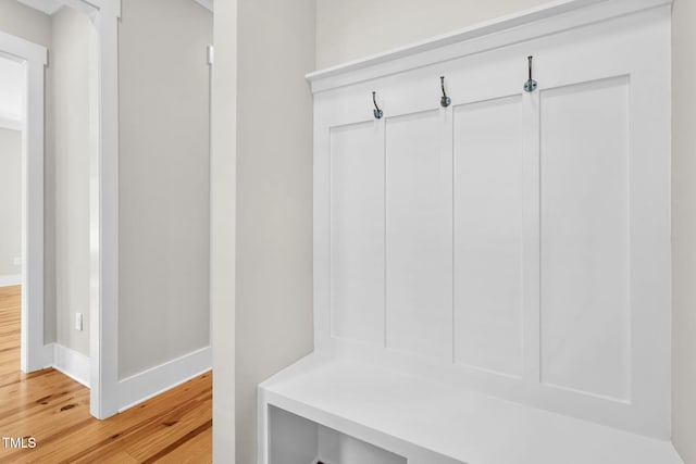 5107 Overhill St, Raleigh, NC 27603 - mudroom with light wood finished floors and baseboards