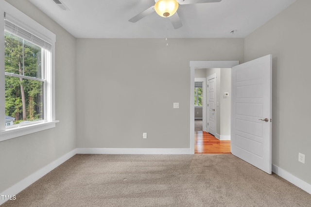5107 Overhill St, Raleigh, NC 27603 - carpeted empty room featuring ceiling fan and baseboards