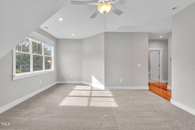 5107 Overhill St, Raleigh, NC 27603 - carpeted spare room with recessed lighting and a ceiling fan