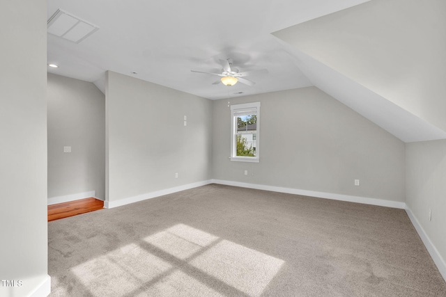 5107 Overhill St, Raleigh, NC 27603 - bonus room with carpet floors, lofted ceiling, and a ceiling fan