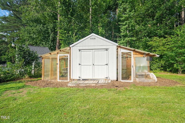 5107 Overhill St, Raleigh, NC 27603 - view of greenhouse with a lawn