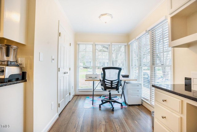 10 Marchmont Ct, Durham, NC 27705 - home office featuring wood finished floors, healthy amount of natural light, and ornamental molding
