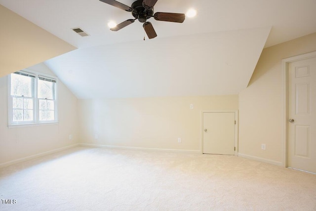 10 Marchmont Ct, Durham, NC 27705 - additional living space with lofted ceiling, light colored carpet, and ceiling fan