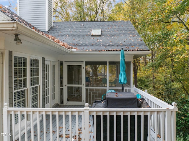 10 Marchmont Ct, Durham, NC 27705 - wooden terrace with a sunroom