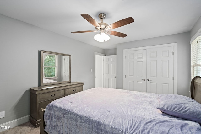 202 Stoneleigh Dr, Cary, NC 27511 - bedroom with carpet flooring, a closet, and ceiling fan