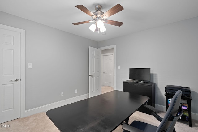 202 Stoneleigh Dr, Cary, NC 27511 - home office with light carpet and ceiling fan