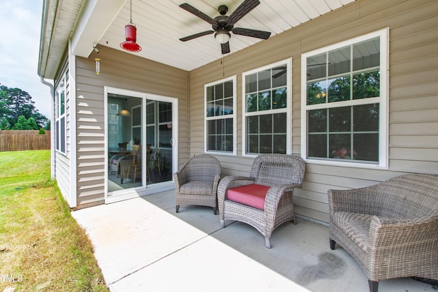 202 E Painted Way, Clayton, NC 27527 - view of patio with a ceiling fan