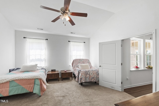 202 E Painted Way, Clayton, NC 27527 - bedroom with lofted ceiling and ceiling fan