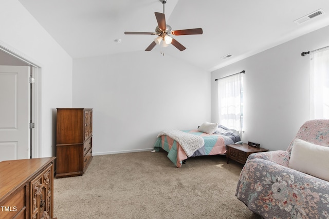 202 E Painted Way, Clayton, NC 27527 - bedroom with carpet flooring, lofted ceiling, and ceiling fan