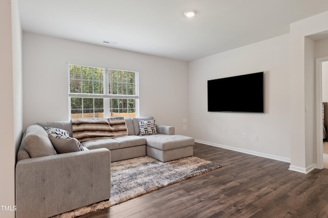 248 Hawksmoore Ln, Lillington, NC 27546 - living room featuring dark wood-style floors
