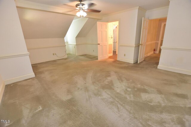 2708 Coleberry Trl, Rocky Mount, NC 27804 - bonus room with a ceiling fan, lofted ceiling, and carpet flooring