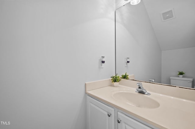8 Summertime Ct, Durham, NC 27707 - half bath with vanity and vaulted ceiling