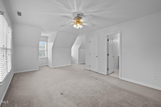 8 Summertime Ct, Durham, NC 27707 - additional living space featuring ceiling fan, carpet flooring, and vaulted ceiling