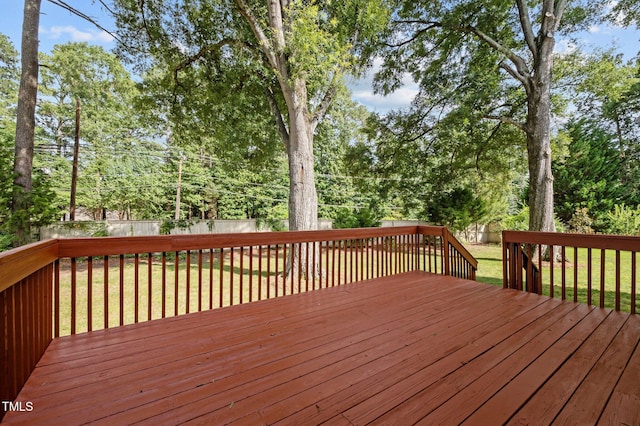 8 Summertime Ct, Durham, NC 27707 - deck with a fenced backyard and view of wooded area