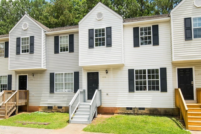 4258 Kaplan Dr, Raleigh, NC 27606 - view of property with crawl space and a front lawn