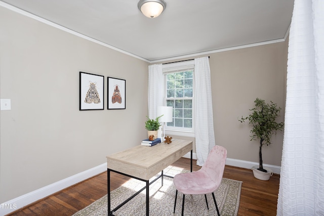 2423 Farthing St, Durham, NC 27704 - home office with ornamental molding and wood finished floors