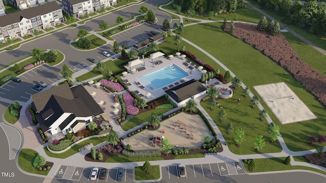 221 Carova Bnd, Apex, NC 27539 - view of property location featuring a pool area