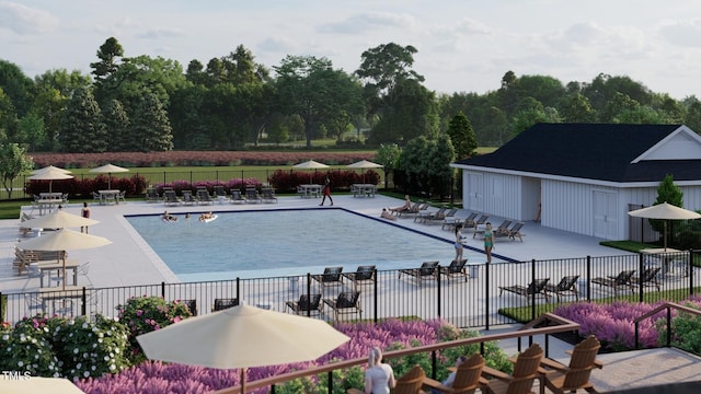 221 Carova Bnd, Apex, NC 27539 - community pool featuring a patio area