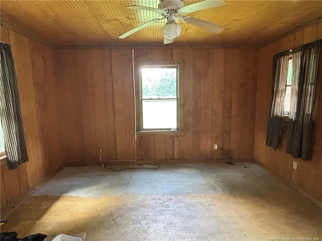 5200 Pineview Rd, Lumberton, NC 28360 - spare room with wood walls and ceiling fan