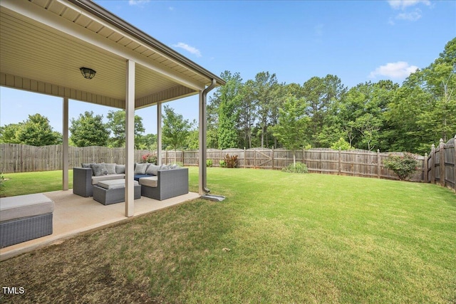 601 Richlands Cliff Dr, Youngsville, NC 27596 - fenced backyard featuring a patio and an outdoor living space