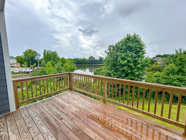 124 Sugar Run Dr Unit 11, Fuquay Varina, NC 27526 - wooden terrace featuring a water view