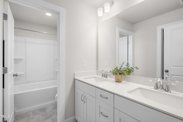 124 Sugar Run Dr Unit 11, Fuquay Varina, NC 27526 - full bathroom featuring double vanity and tub / shower combination