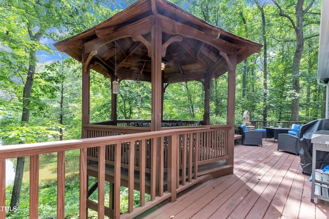 103 Javelin Ct, Cary, NC 27513 - deck with an outdoor hangout area and a gazebo