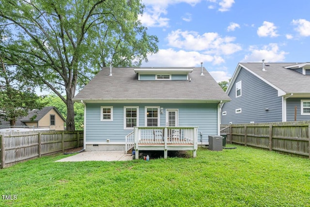 1920 Hart St, Durham, NC 27703 - back of property with a patio, a deck, and a fenced backyard