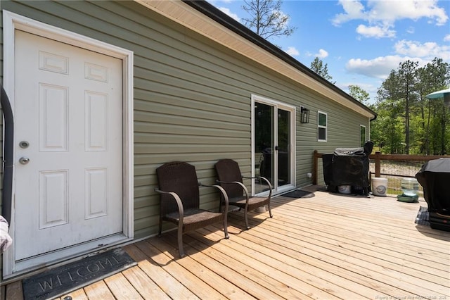 588 Heritage Farm Rd, Carthage, NC 28327 - wooden terrace featuring grilling area