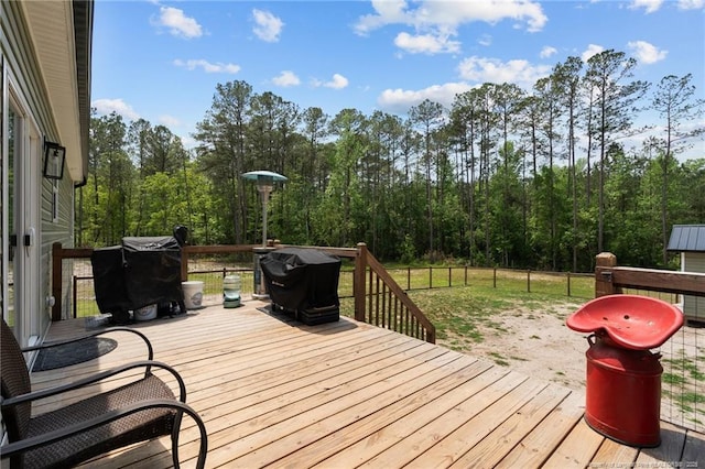 588 Heritage Farm Rd, Carthage, NC 28327 - wooden terrace featuring area for grilling