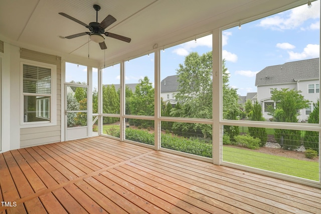 121 Hardy Oaks Way, Holly Springs, NC 27540 - unfurnished sunroom featuring a ceiling fan