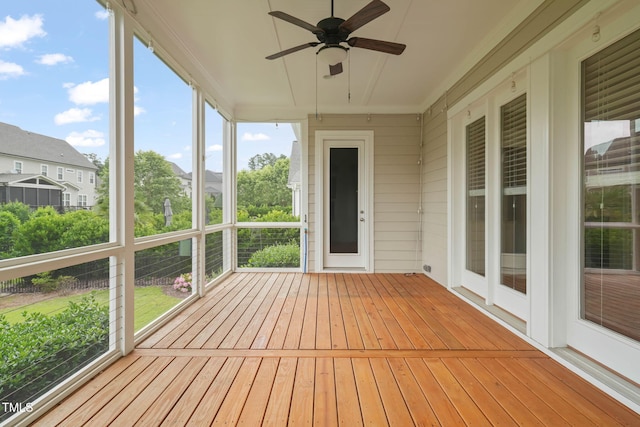 121 Hardy Oaks Way, Holly Springs, NC 27540 - unfurnished sunroom featuring ceiling fan