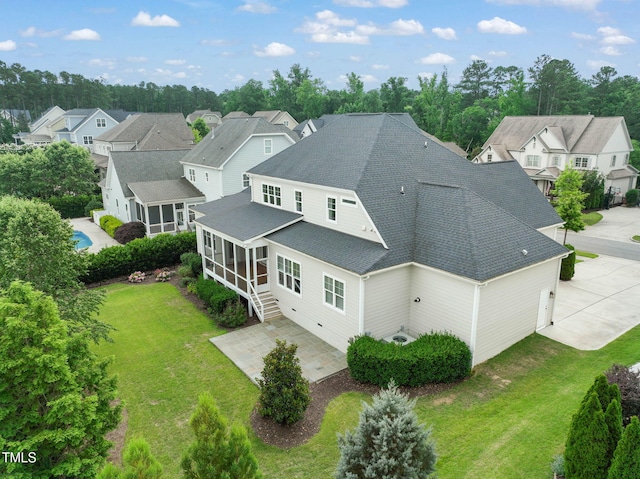 121 Hardy Oaks Way, Holly Springs, NC 27540 - aerial view of residential area with a tree filled landscape
