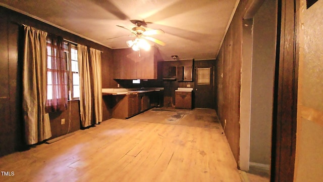2100 N Webb St, Selma, NC 27576 - kitchen with light wood finished floors and ceiling fan