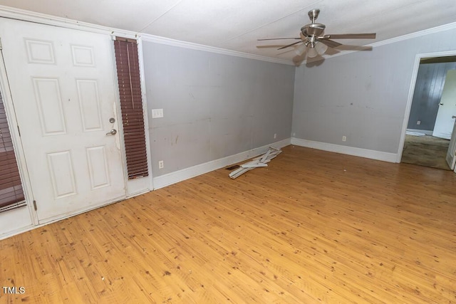 269 Beagle Run Ln, Aberdeen, NC 28315 - empty room with crown molding, ceiling fan, and wood finished floors