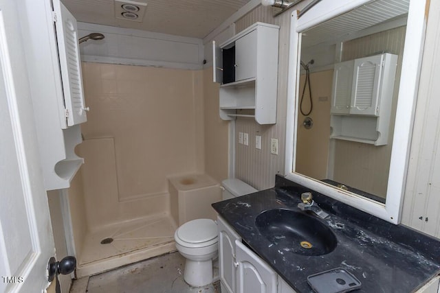 269 Beagle Run Ln, Aberdeen, NC 28315 - full bathroom featuring a shower stall, vanity, and concrete floors