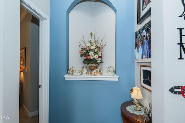 514 Ashley Woods Dr, Gibsonville, NC 27249 - hallway featuring arched walkways and baseboards
