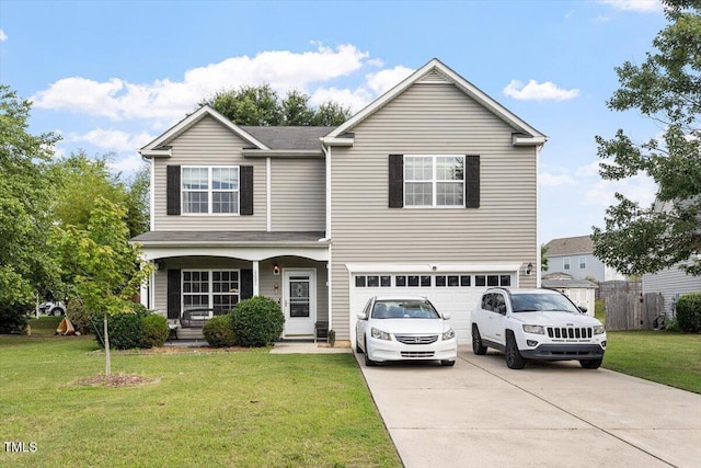 6001 Winged Willet Ct, Wendell, NC 27591 - traditional-style house featuring concrete driveway, a garage, covered porch, and a shingled roof