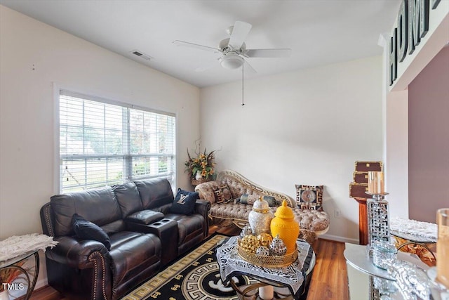 6001 Winged Willet Ct, Wendell, NC 27591 - living room featuring ceiling fan and wood finished floors