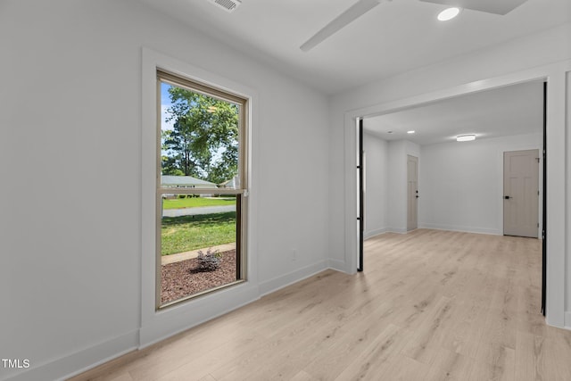 620 Red Carriage Ave, Durham, NC 27704 - empty room with light wood-style flooring, recessed lighting, and ceiling fan