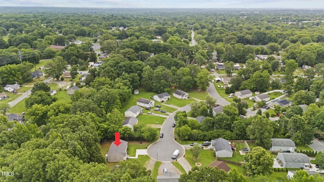 427 Elm Ct, Burlington, NC 27217 - aerial perspective of suburban area featuring a forest