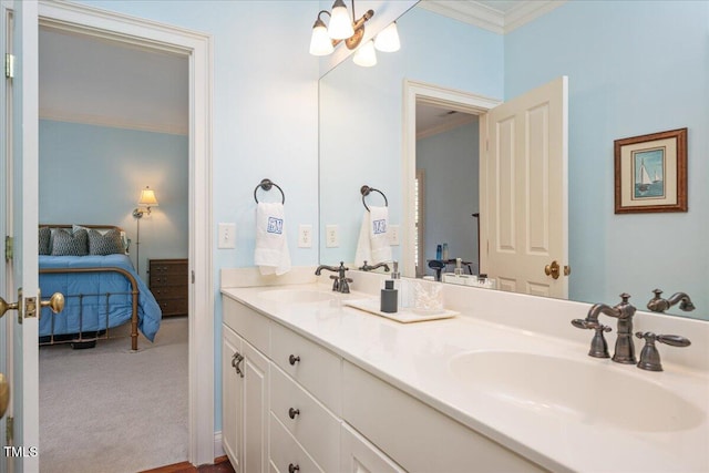 1313 Duplin Rd, Raleigh, NC 27607 - ensuite bathroom with crown molding and double vanity