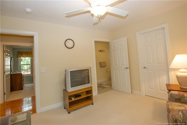 957 Blackeyed Susan Pl, Vass, NC 28394 - living area with a ceiling fan and carpet